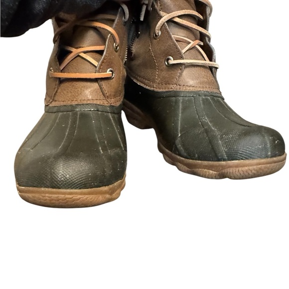 SPERRY SYREN GULF Women’s Duck Mid Boot SZ 7 Black Brown Keen Insert Topsider - Picture 14 of 17